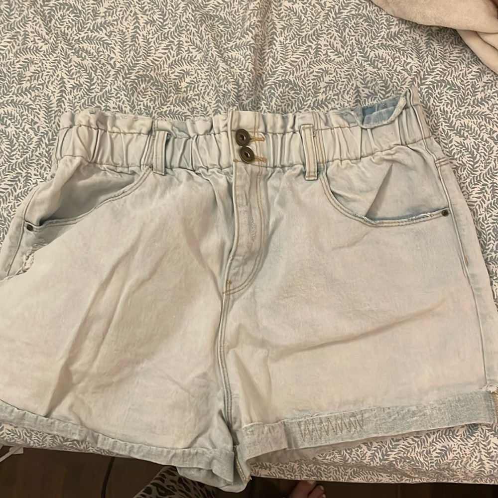A loves A paper bag denim shorts